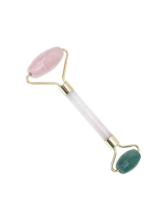 Ecococo - Rose Quartz + Jade Crystal Face Roller